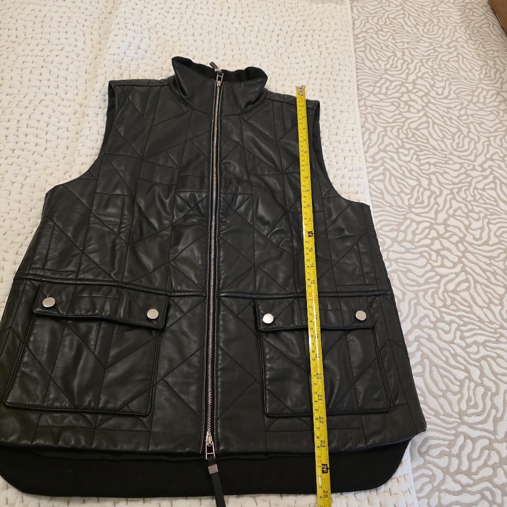 🔥Lafayette 148 Black 💯 Leather Vest - Picture 7 of 17